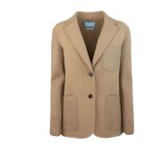 Bruine Wollen Jas Geribbelde Mouwen Max Mara , Brown , Dames