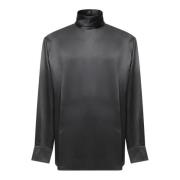 Zwarte hoge hals lange mouw shirt Dolce & Gabbana , Black , Dames