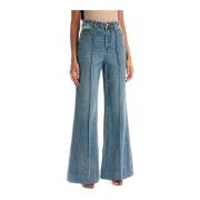 Wijde Flared Denim Jeans Zimmermann , Blue , Dames