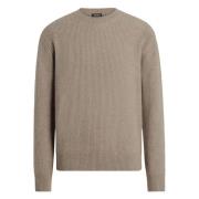 Luxe Cashmere Crew-Neck Gebreide kleding Ermenegildo Zegna , Brown , H...