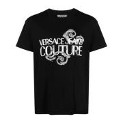 Zwarte T-shirt voor Mannen Stijlvol Versace Jeans Couture , Black , He...