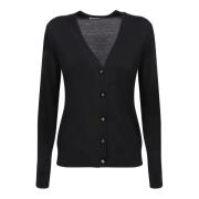 Zwarte V-hals Cardigan Sweater Tory Burch , Black , Dames