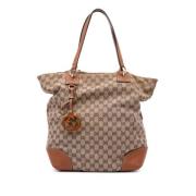 Pre-owned Canvas totes Gucci Vintage , Beige , Dames