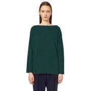 Zijden Pullover met Boothals Alpha Studio , Green , Dames