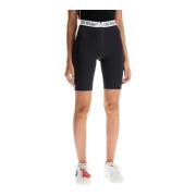 Logo Band Lycra Sportshorts Off White , Black , Dames