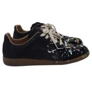 Pre-owned Leather sneakers Maison Margiela Pre-owned , Black , Heren