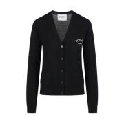 Kleine wollen vest met logo Iceberg , Black , Dames