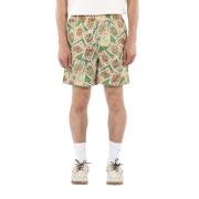 Groene Kaartspel Strand Shorts Zwemkleding Drole de Monsieur , Multico...