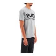 T-shirt met Play Print Comme des Garçons Play , Gray , Heren