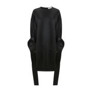 Satin Tab Sleeve Jurk JW Anderson , Black , Dames