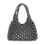 Kristal bezaagde leren handtas Hibourama , Gray , Dames