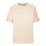 Beige T-shirt met geborduurd logo Burberry , Beige , Dames