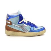 Metal Pigskin Hoge Sneakers Diadora , Blue , Dames