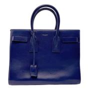 Pre-owned Leather handbags Yves Saint Laurent Vintage , Blue , Dames