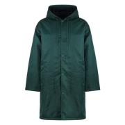 Nylon Parka met Fleece Voering Drole de Monsieur , Green , Heren