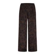 Zijden Rechte Pijp Broek Teak Heartmade , Brown , Dames