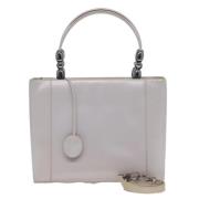 Pre-owned Coated canvas handbags Dior Vintage , Gray , Dames