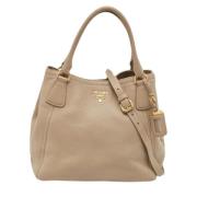 Pre-owned Leather totes Prada Vintage , Beige , Dames