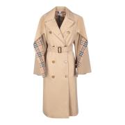 Beige Trench Coat Aw24 Stijl Burberry , Beige , Dames