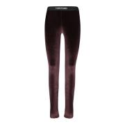 Bruine Velvet Leggings Luxe Broek Tom Ford , Brown , Dames