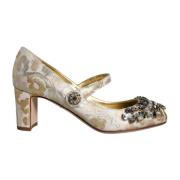 Kristal Mary Jane Gouden Pumps Dolce & Gabbana , Yellow , Dames