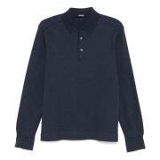 Katoenen poloshirt 3 knopen Designers code Ermenegildo Zegna , Blue , ...