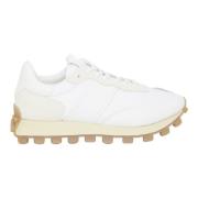 Witte Leren Sneakers met Rubberen Pebble Zool Tod's , White , Heren