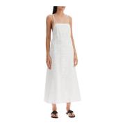 Kanten Midi Jurk met Verstelbare Bandjes Tory Burch , White , Dames