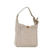 Pre-owned Canvas handbags Hermès Vintage , Beige , Dames