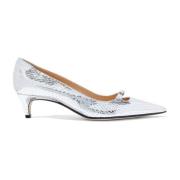 Leren pumps met slangeffectdetail Sergio Rossi , Gray , Dames