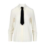 Zijde-mix Petal Cuff Shirt Simona Corsellini , White , Dames