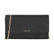 Logo Pochette Portemonnees Kaarthouders Liu Jo , Black , Dames