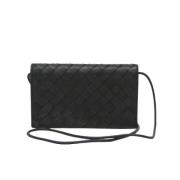 Pre-owned Leather wallets Bottega Veneta Vintage , Black , Dames