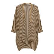 Geribbelde Gebreide Cape met Alpaca Wol Momoni , Multicolor , Dames