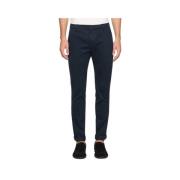 Slim Fit Blauwe Broek met Metalen Logo Dondup , Blue , Heren