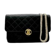 Pre-owned Satin chanel-bags Chanel Vintage , Black , Dames