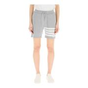 4-Bar Sportshorts met Trekkoord Tailleband Thom Browne , Gray , Dames