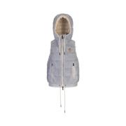 Blauwe Teddy-Fleece Dons Gilet Moncler , Blue , Dames