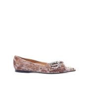 Bruine Ballerina Flats met Kristallen Sergio Rossi , Multicolor , Dame...