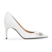 Witte Leren Pumps met Puntige Neus Sergio Rossi , White , Dames