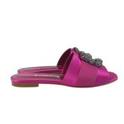 Pre-owned Fabric flats Manolo Blahnik Pre-owned , Purple , Dames