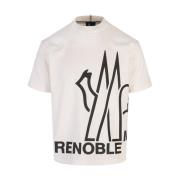 Wit T-shirt met logodetails Moncler , White , Heren