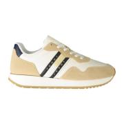 Sportieve Beige Vetersneakers met Contrastdetails en Logoprint Tommy H...