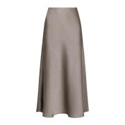 Satijnen Flatterend Rok Warm Grijs Neo Noir , Gray , Dames