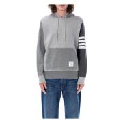 Tonal Grey Gebreide Hoodie Pullover Thom Browne , Gray , Heren