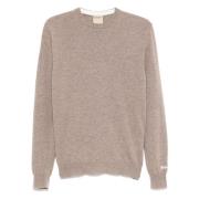 Beige Sweater met Girocollo Neck Woolrich , Beige , Heren