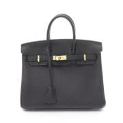 Pre-owned Leather handbags Hermès Vintage , Black , Dames