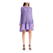 Asymmetrische Gerimpelde Jurk Lanvin , Purple , Dames