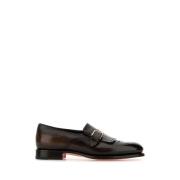 Bourgondische Leren Loafers Stijlvolle Schoenen Santoni , Brown , Here...