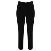 Zwarte rechte broek met gouden metalen gesp Elisabetta Franchi , Black...